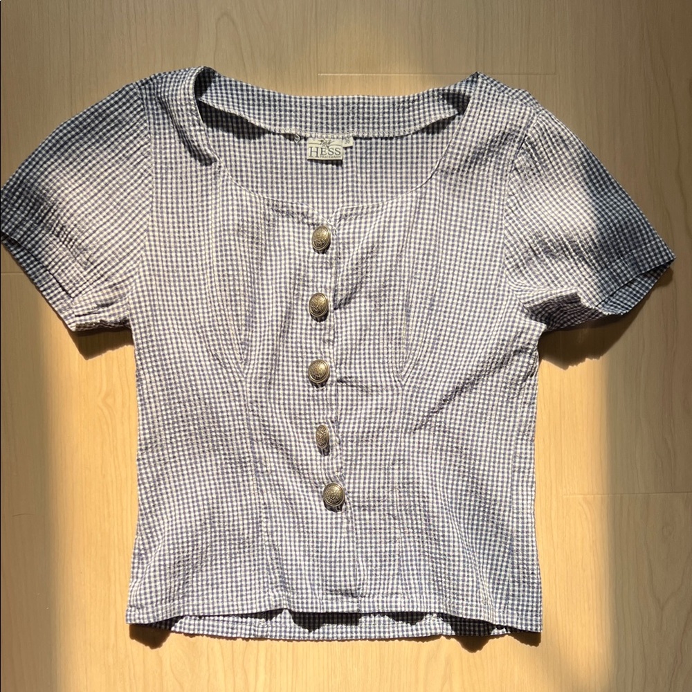 Hess Blue Checkered Women's Blouse